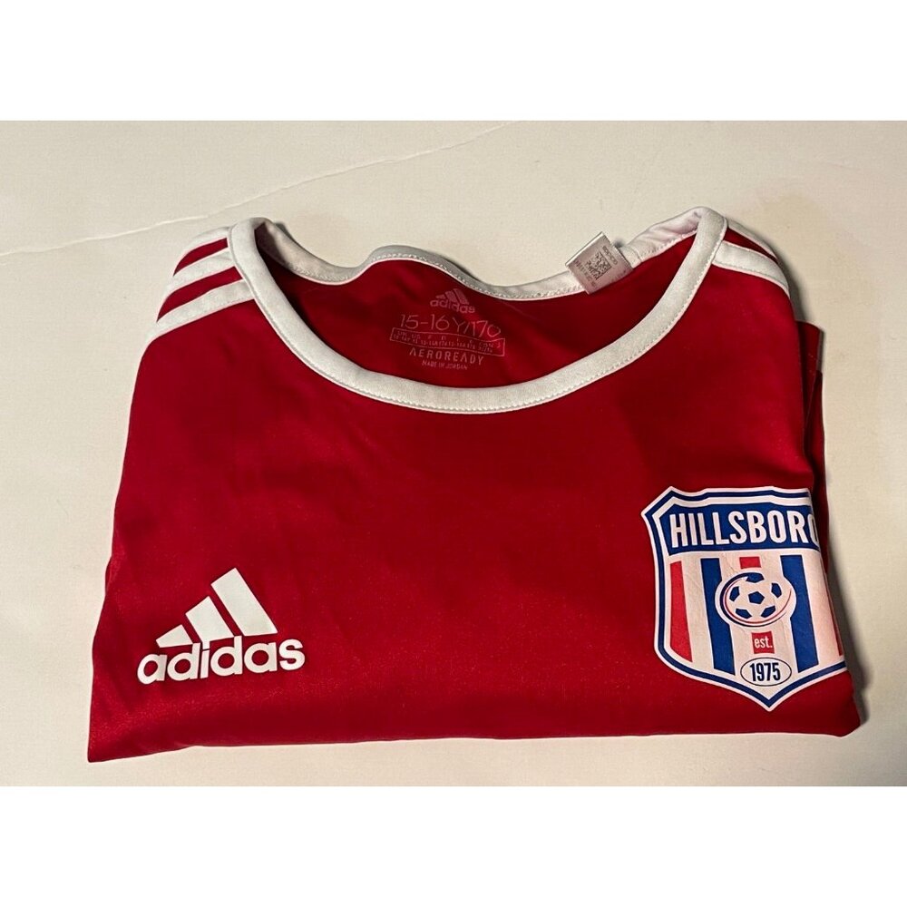 Adidas Hillsboro Soccer shirt youth boys teens XL 15 16 years red - Picture 7 of 8